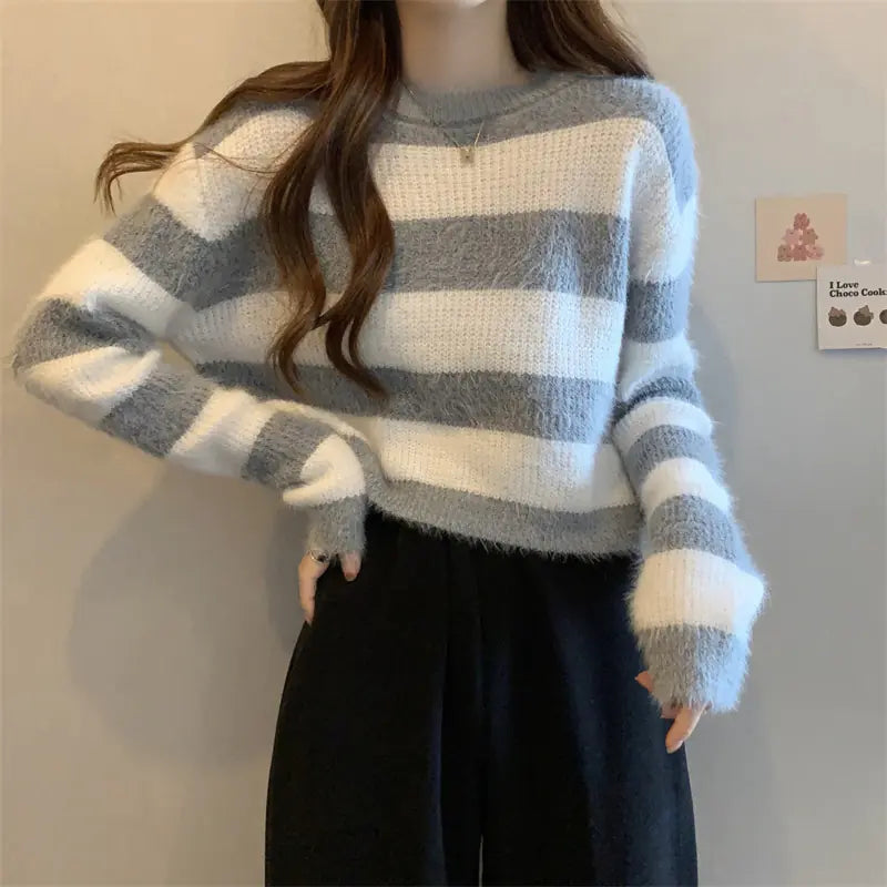 Chic Striped Autumn Sweater for Women