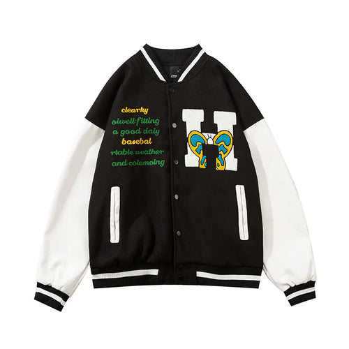 Chic Embroidered Couples' Varsity Jacket