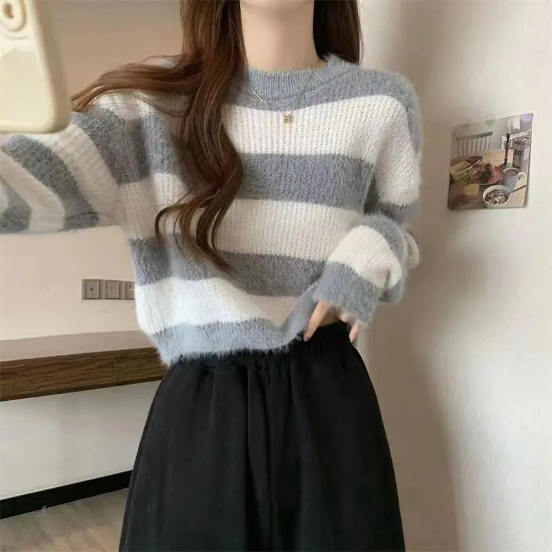 Chic Striped Autumn Sweater for Women