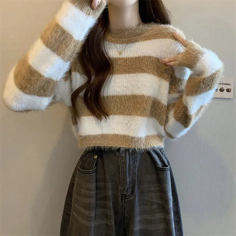 Chic Striped Autumn Sweater for Women