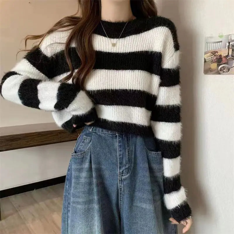 Chic Striped Autumn Sweater for Women
